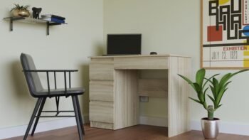 JASMIN písací stôl so zásuvkami, dub sonoma, ľavý