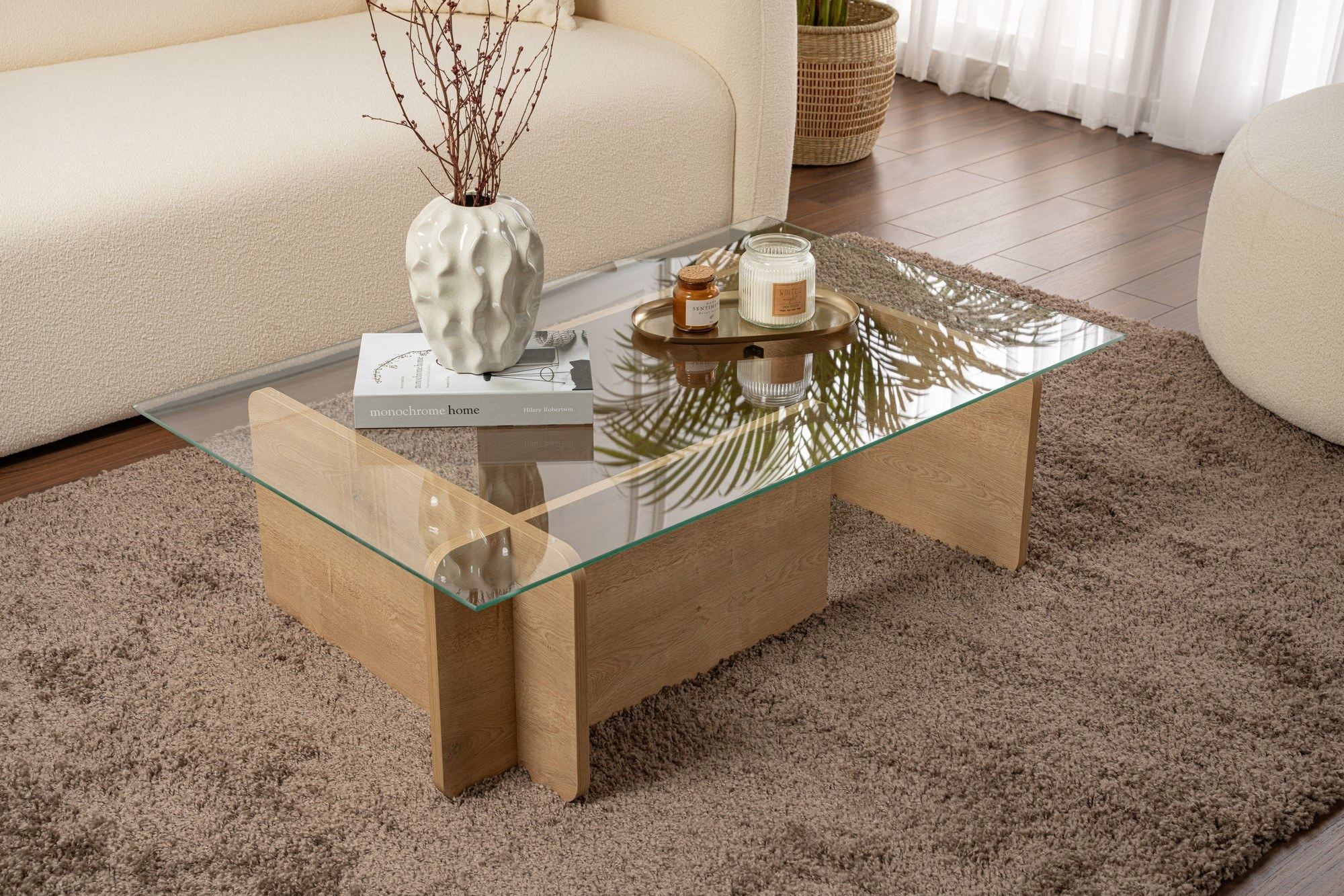 JULIAN presklený konferenčný stolík, dub JULIAN presklený konferenčný stolík, dub