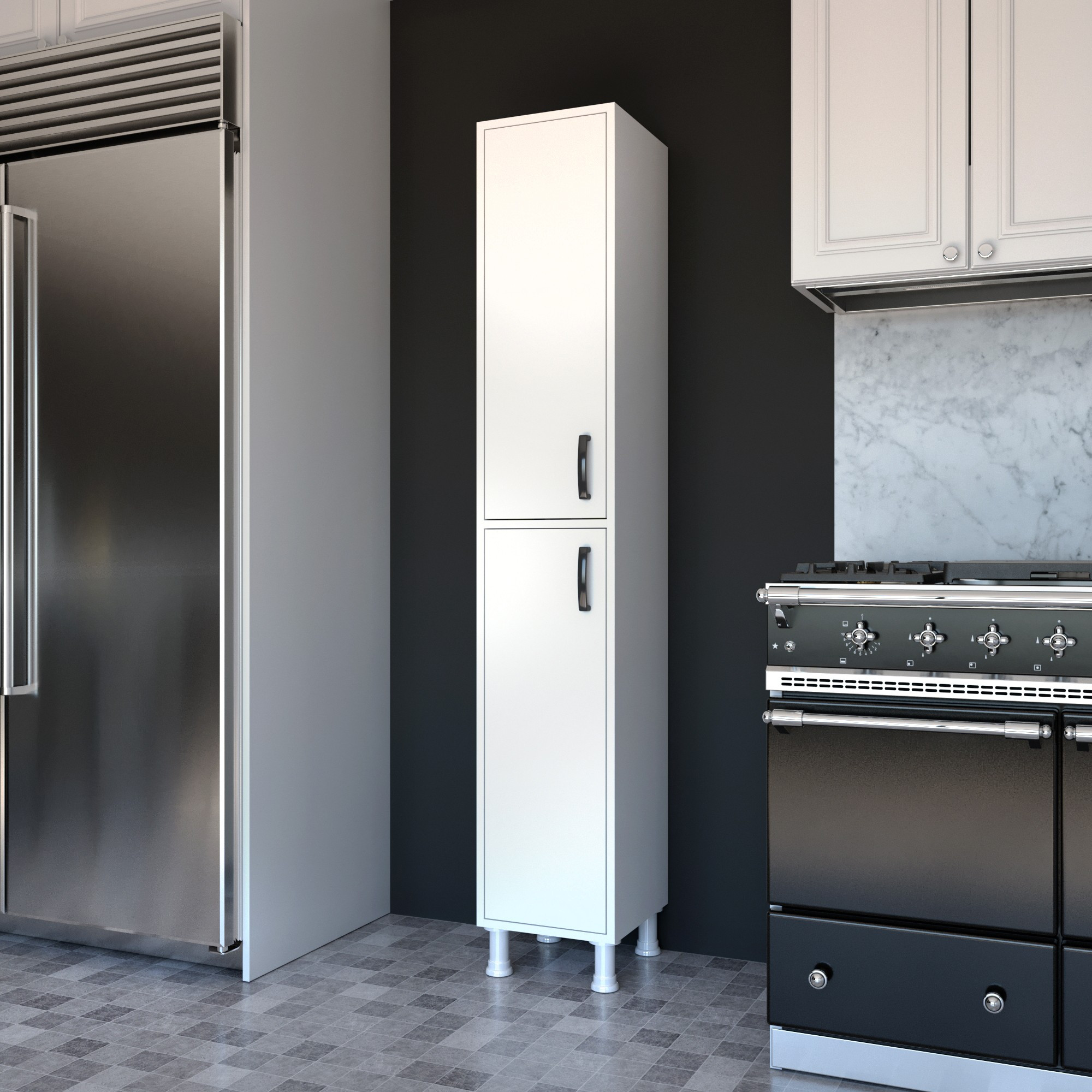 KAKI úzka policová skriňa, biela KAKI úzka policová skriňa, biela