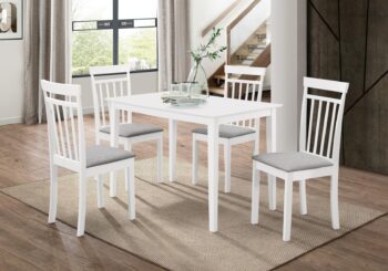 KANSAS masívna jedálenská zostava 4+1, biela/šedá