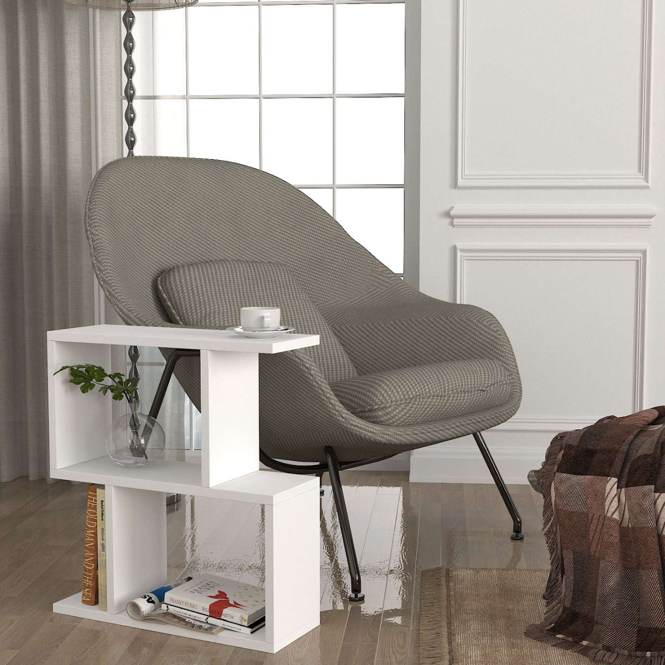 KARIN škandinávsky príručný stolík, biela KARIN škandinávsky príručný stolík, biela