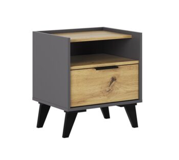 KARMEN nočný stolík, dub artisan/grafit