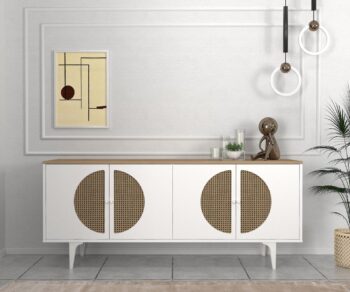 KEBAB 180 široká komoda, biela/zafir/hazeran