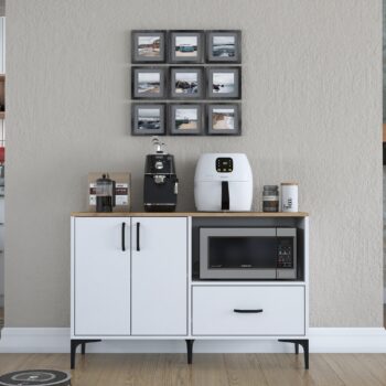 KICK skrinka na mikrovlnku, orech/biela