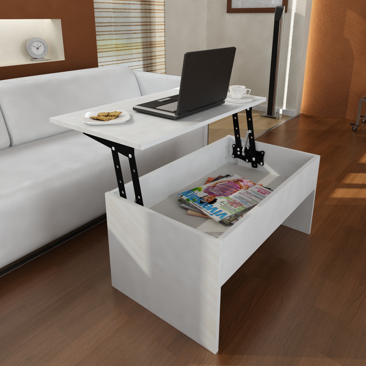 KILLI výsuvný konferenčný stolík, biely KILLI výsuvný konferenčný stolík, biely