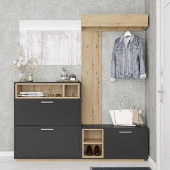 KLUM predsieňová zostava, dub Artisan / antracit