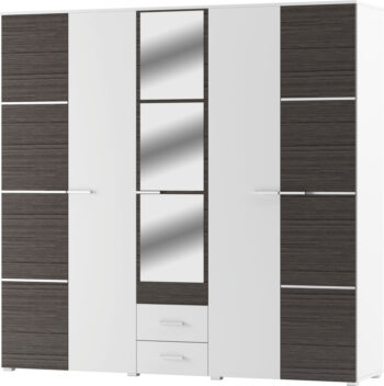 KRUS šatníková skriňa 5D, biela/dakar