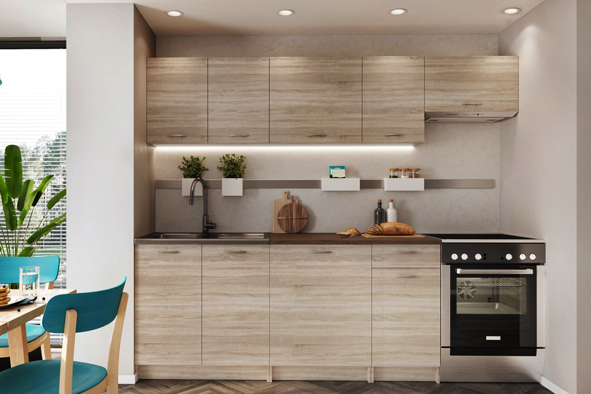 Kuchynská linka LAMA 240 s pracovnou doskou, dub sonoma Kuchynská linka LAMA 240 s pracovnou doskou, dub sonoma