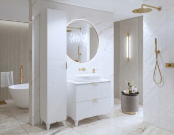 LADA 1 zostava do kúpeľne na nôžkach, biela