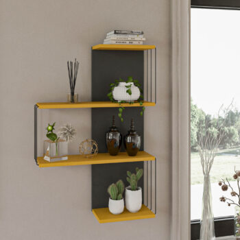 LAMA nástenná polica, žltá / antracit