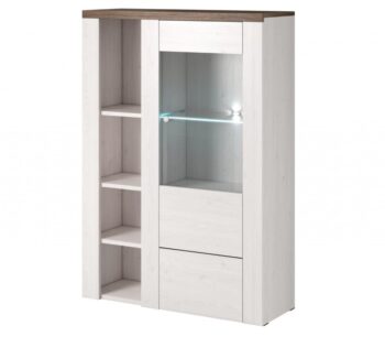 LANA 44, vysoká komoda s policami, sibiu larche/sonoma Truffel