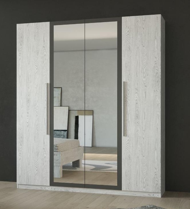 LILIAN NEW 4D šatníková skriňa, antracit/light artwood LILIAN NEW 4D šatníková skriňa, antracit/light artwood