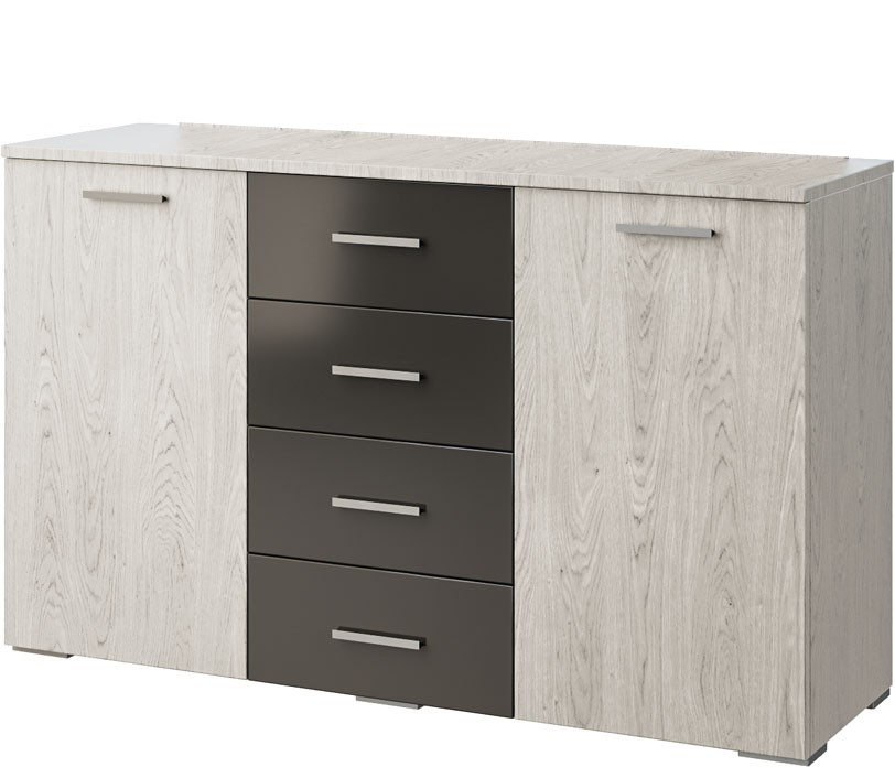 LILIAN NEW kombinovaná komoda, antracit/light artwood LILIAN NEW kombinovaná komoda, antracit/light artwood