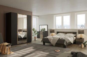 LILIAN NEW spálňová zostava, antracit/dub grunge colonial