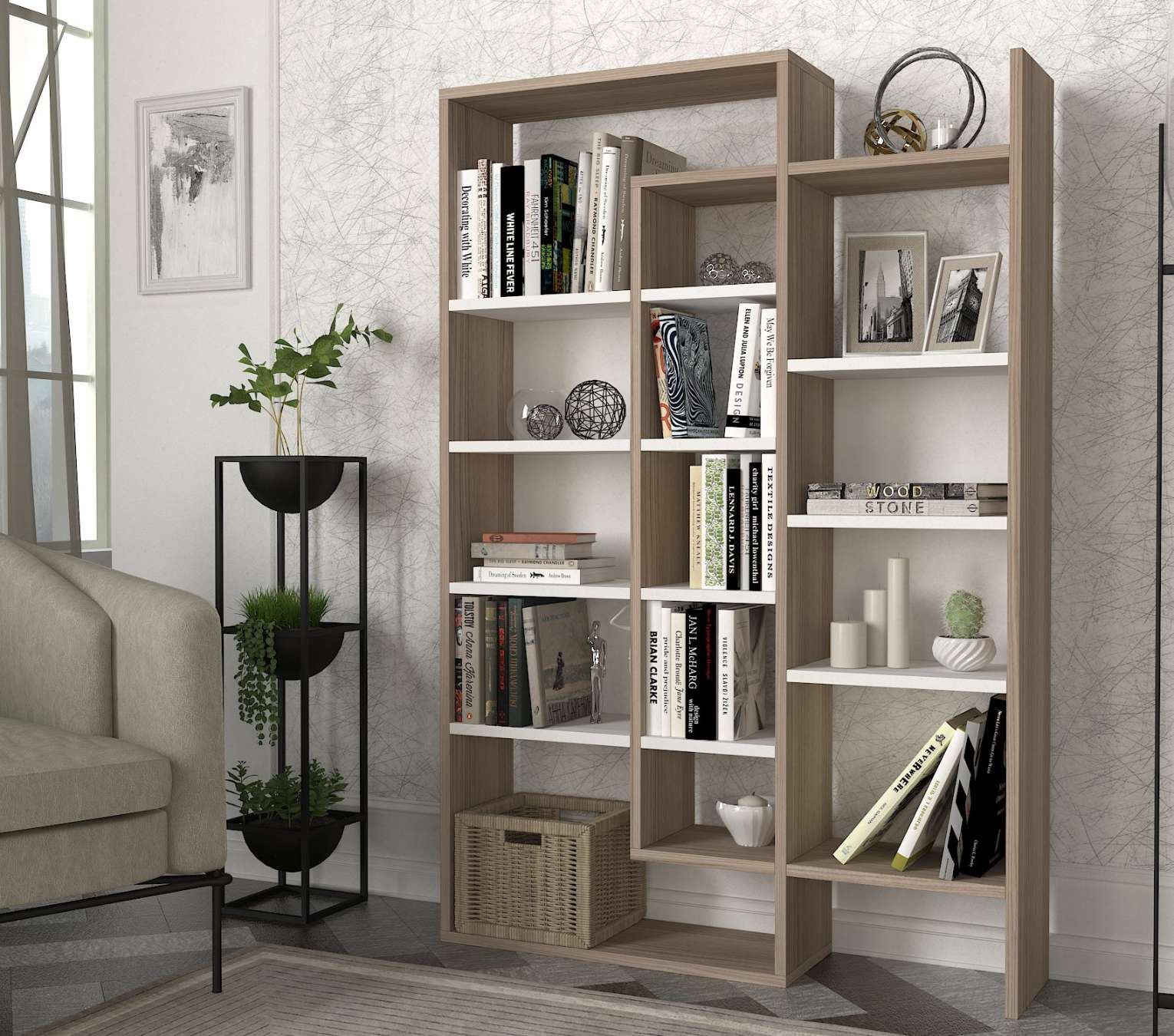 LINDA knižnica, biela/cordoba LINDA knižnica, biela/cordoba