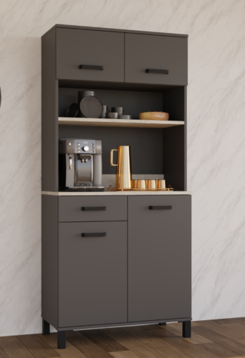 LINDITA viacúčelová kuchynská skrinka 80, antracit