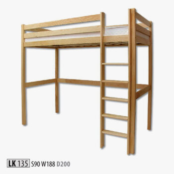 LK135 Poschodová posteľ 90, prírodná borovica