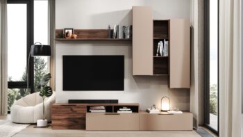 LORIEN 2 obývacia stena, dub Livorno/toffi