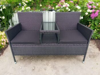 LOVE balkónový set, čierny technoratan