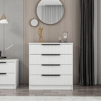 LUCK šuplíková komoda, biela