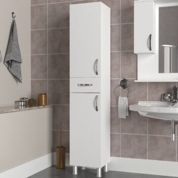 LUCKY úzka kúpeľňová skriňa, biela