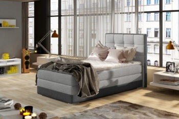 Luxusná posteľ BONAMI šedá/tmavošedá ľavá