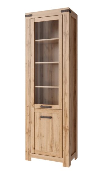 MARIETTA úzka vitrína 1W1D, dub Wotan