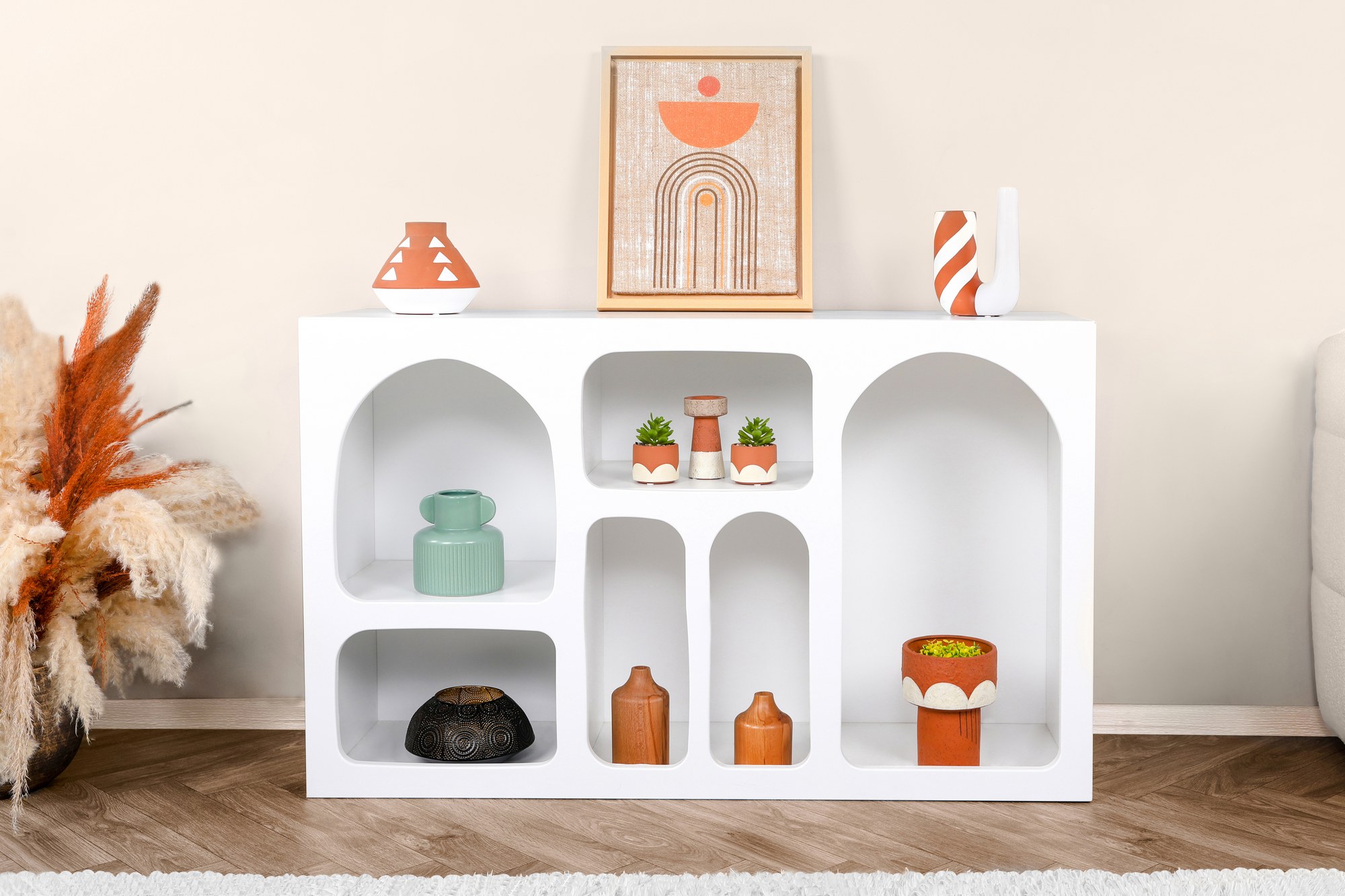 MARK policová knižnica, biela MARK policová knižnica, biela