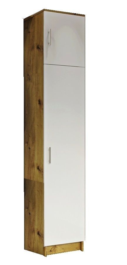 MÁŠA úzka skriňa, dub Artisan / biela MÁŠA úzka skriňa, dub Artisan / biela