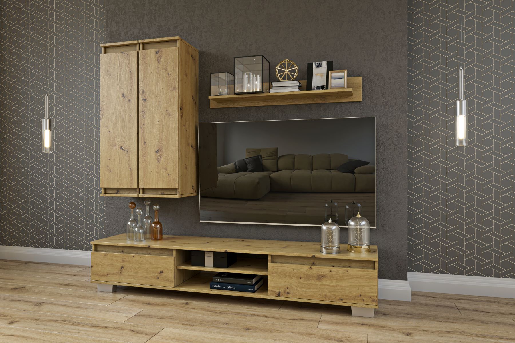 MAT malá obývacia stena, dub Artisan MAT malá obývacia stena, dub Artisan