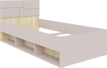 MAURO jednolôžková posteľ 90, kašmír/dub Sonoma