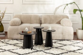 MODO 3 odkladacie stolíky, čierne drevo