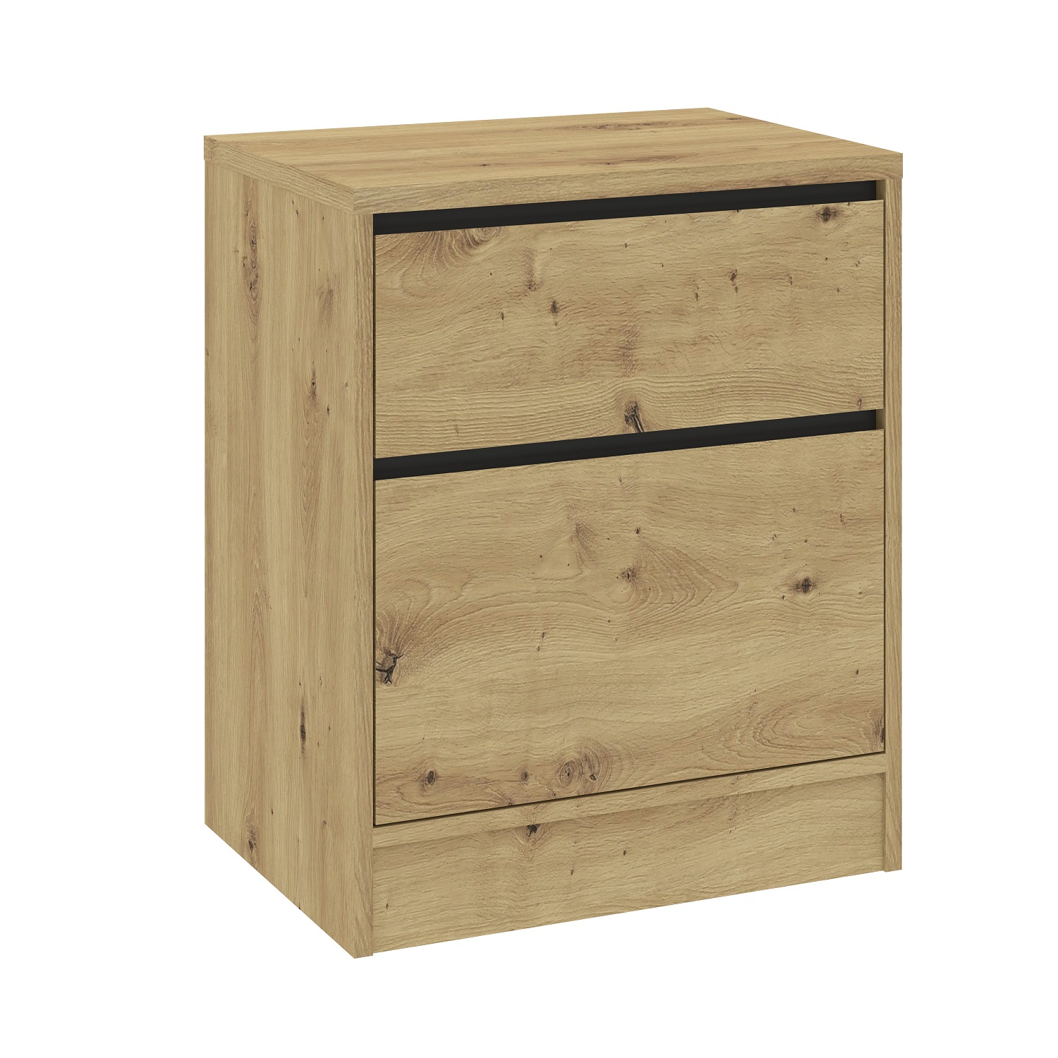 MOSTA nočný stolík 2S, dub Artisan / antracit MOSTA nočný stolík 2S, dub Artisan / antracit