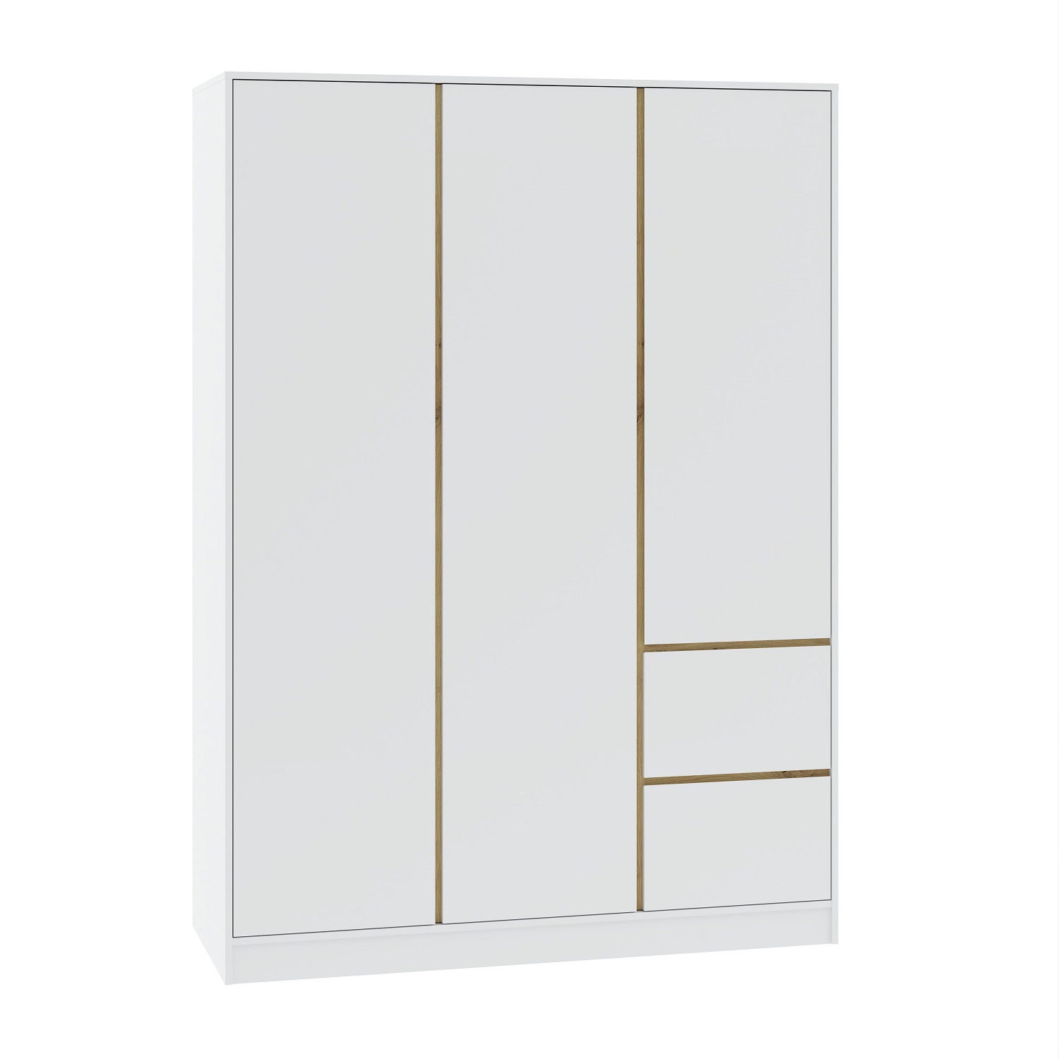 MOSTA šatníková skriňa 3D2S, biela / dub Artisan MOSTA šatníková skriňa 3D2S, biela / dub Artisan