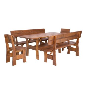 MOUL261 záhradný set drevený, orech