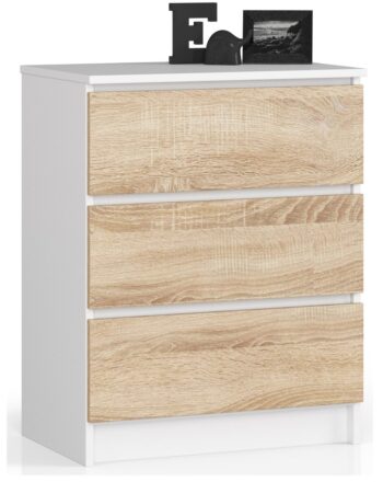 Moderná komoda SILVIA60, biela / dub Sonoma