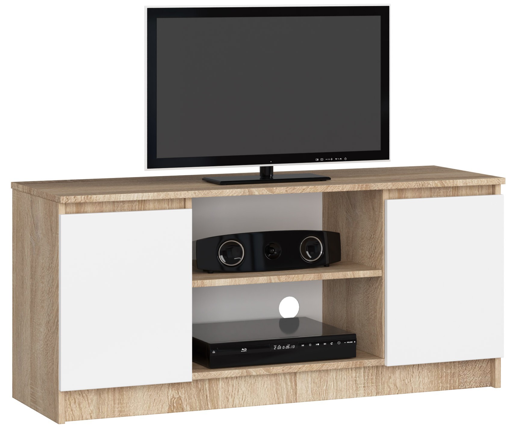 Moderný TV stolík ROMANA120, dub Sonoma / biely Moderný TV stolík ROMANA120, dub Sonoma / biely