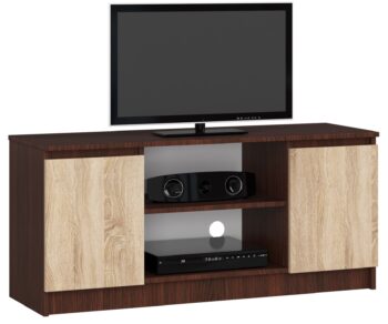 Moderný TV stolík ROMANA120, wenge / dub Sonoma