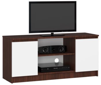 Moderný TV stolík ROMANA120, wenge/biely