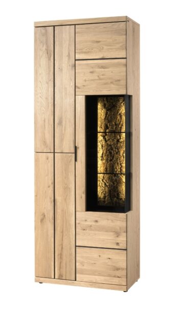 NEAPOL 01 úzka vitrína, dub bianco