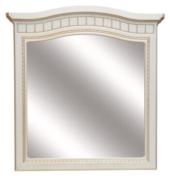 NIKA nástenné zrkadlo, biele drevo/patina