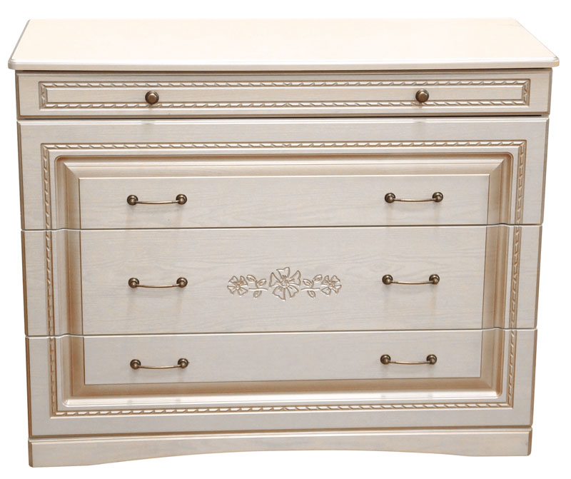 NIKA zásuvková komoda, biele drevo/patina NIKA zásuvková komoda, biele drevo/patina