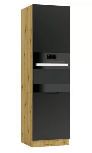 NIKOLE dolná kuchynská skrinka D60 PK/2133, dub Artisan / čierna