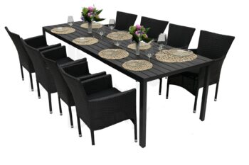 NORIMBERG záhradná zostava 8+1, čierny antracit