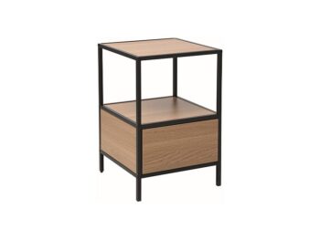 NOWO S skrinka so zásuvkou, dub / čierna