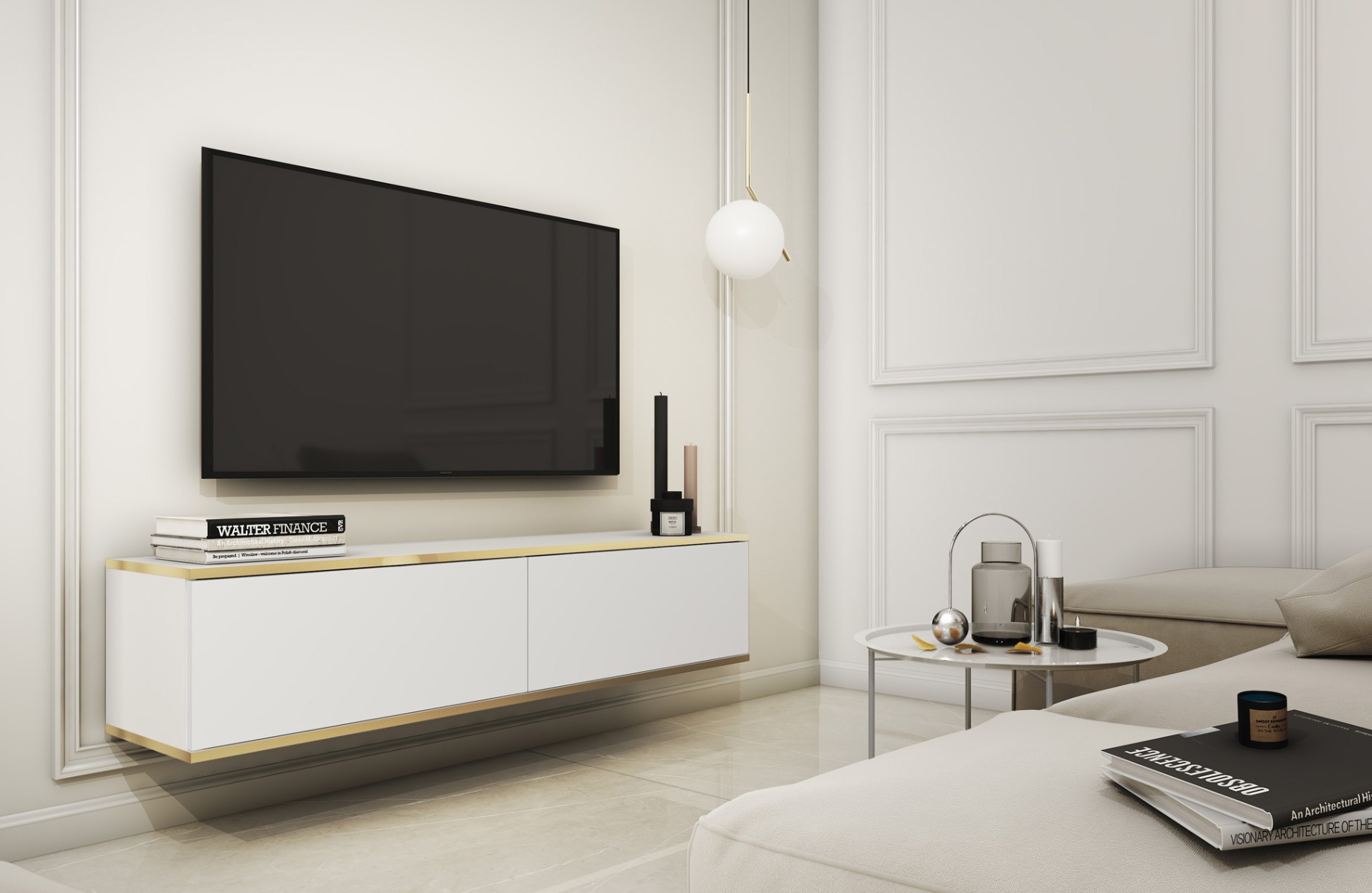 ORLANDO štýlová TV skrinka 135, biela ORLANDO štýlová TV skrinka 135, biela