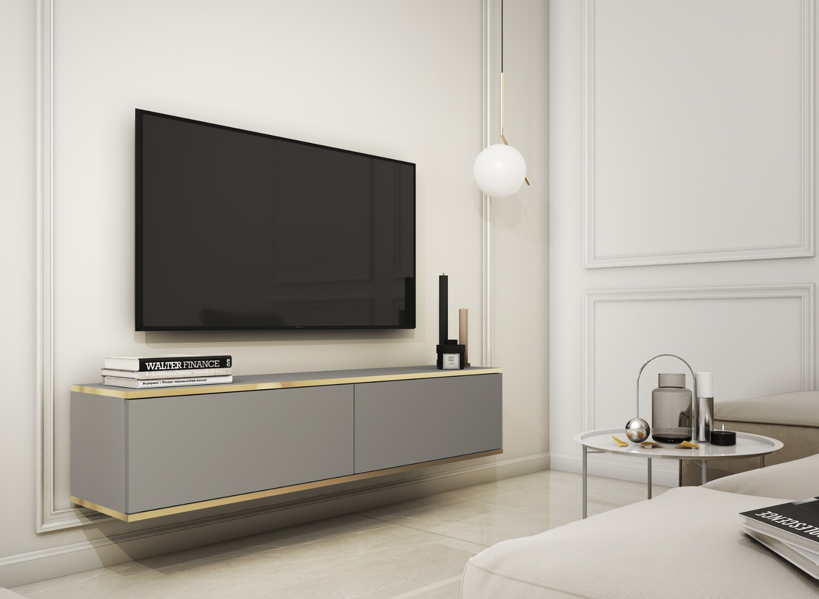 ORLANDO štýlová TV skrinka 135, šedý ORLANDO štýlová TV skrinka 135, šedý