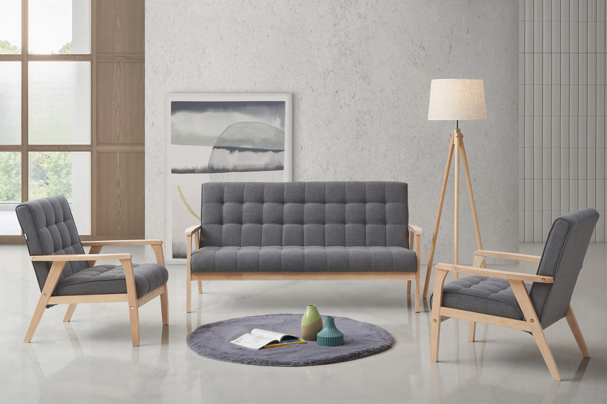 PETRONELA sedacia súprava 3 + 1 + 1, tmavošedá PETRONELA sedacia súprava 3 + 1 + 1, tmavošedá