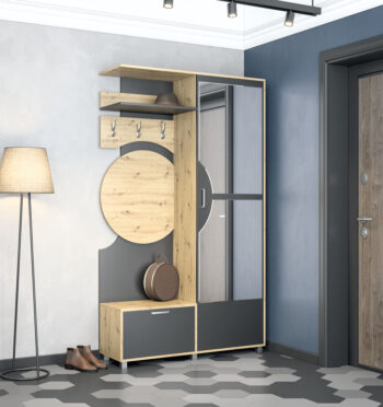 PHIONE predsieňová zostava, dub Artisan  / antracit