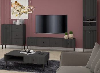 PRADY obývacia zostava, antracit